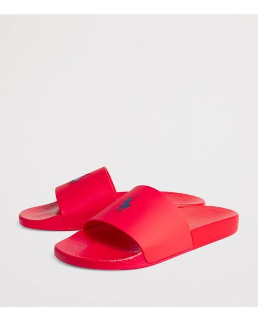 Polo Ralph Lauren Pink Polo Pony Slides for men