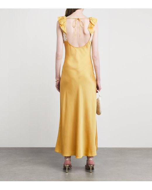Claudie Pierlot Metallic Satin Maxi Dress