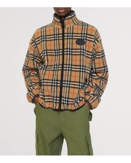 Burberry Brown Jacket With A Distinctive Check Pattern for men