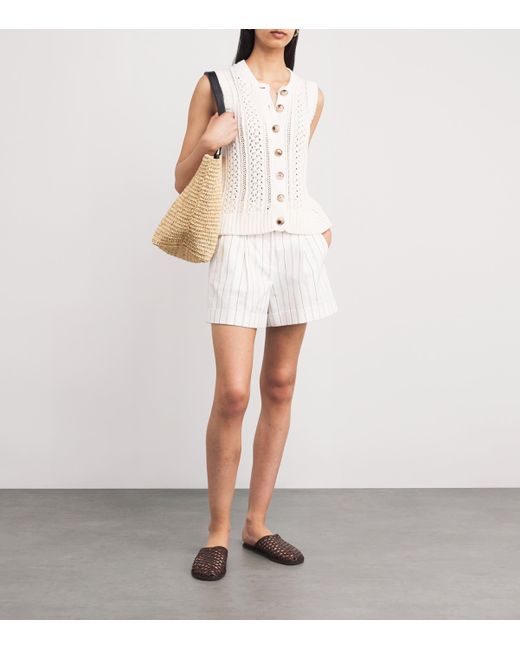 ME+EM White Cotton Open-Stitch Vest