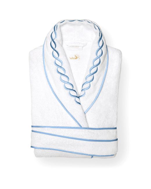 Pratesi Blue Cotton Treccia Bathrobe