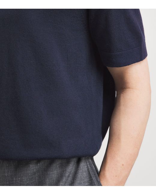 NN07 Blue Cotton-Linen Ryan Polo Shirt for men