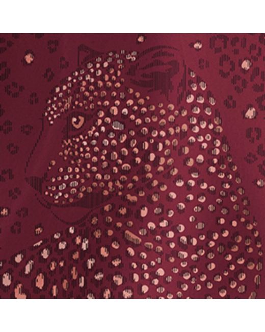 Cartier Red Silk Panthère Dots Scarf