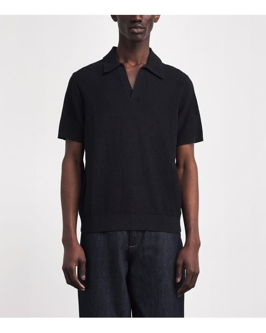 Wax London Black Cotton-Blend Siena Polo Shirt for men