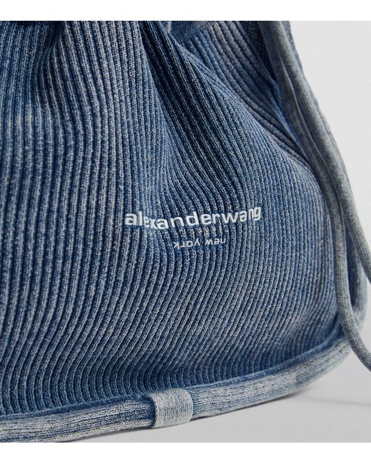 Alexander Wang Blue Small Denim Ryan Top-handle Bag