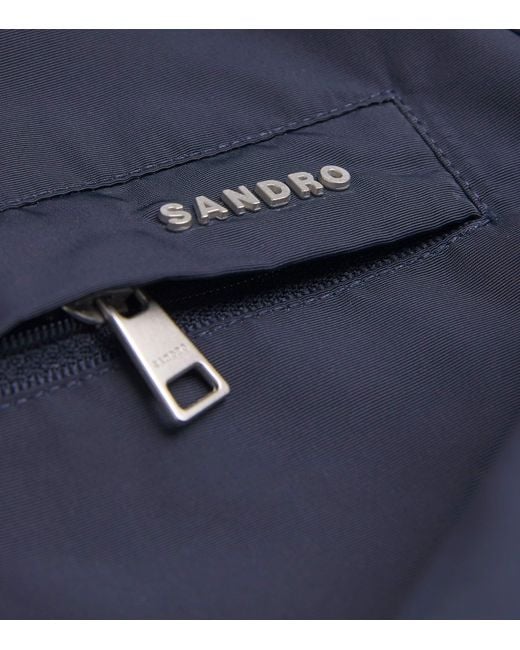 Sandro Blue Padded Logo Jacket for men