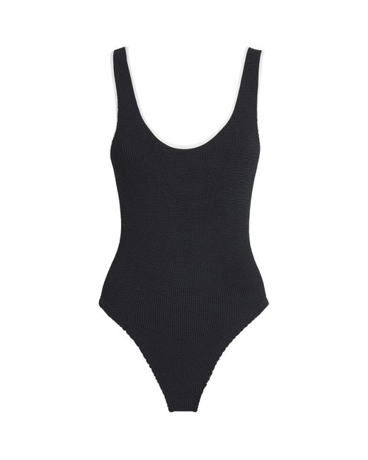 Hunza G Black Contrast-Trim Faye Swimsuit