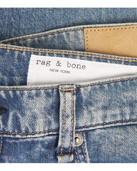 Rag & Bone Blue Andi High-Rise Wide-Leg Jeans