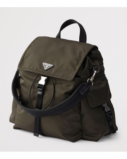 Prada Black Re-Nylon And Leather Explore Backpack for men