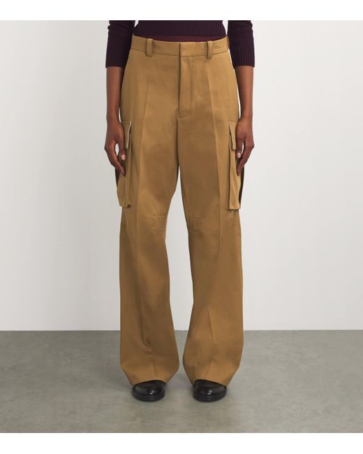 Victoria Beckham Natural Cotton Cargo Trousers