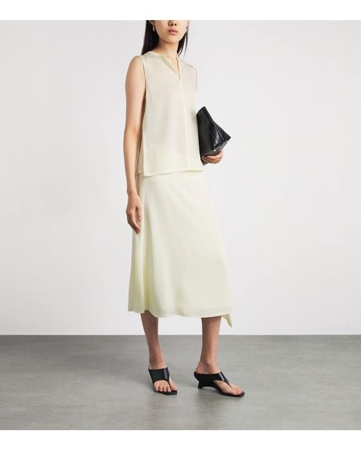 Theory White Split-Neck Shell Top