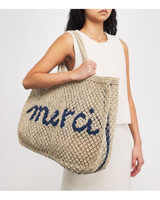 The Jacksons Large Jute Merci Tote Bag in Metallic | Lyst
