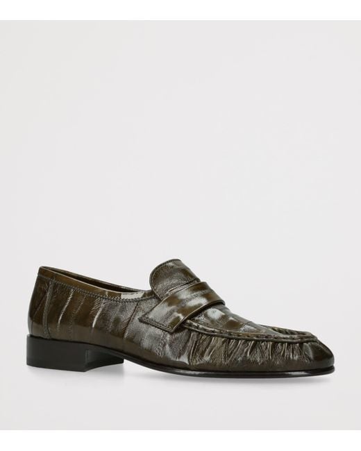 The Row Green Soft Eel Loafers