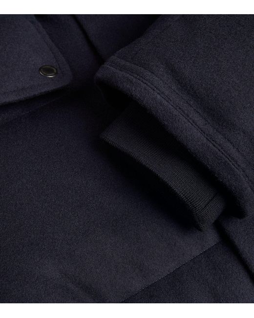 Ralph Lauren Purple Label Blue Wool-down Puffer Coat for men