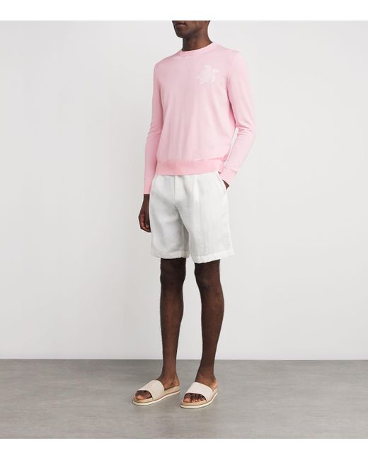 Vilebrequin Pink Cotton Turtle Jacquard Sweater for men