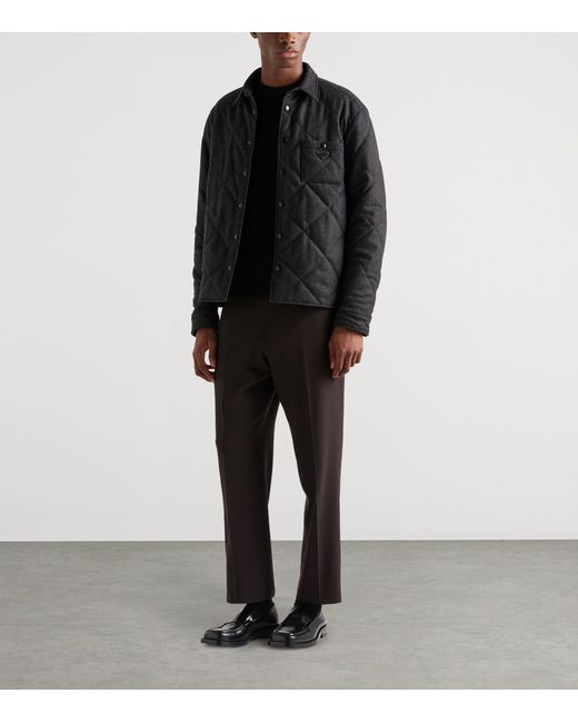 Prada Black Cashmere Padded Overshirt for men