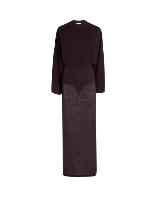 Alaïa Purple Sheer Maxi Dress
