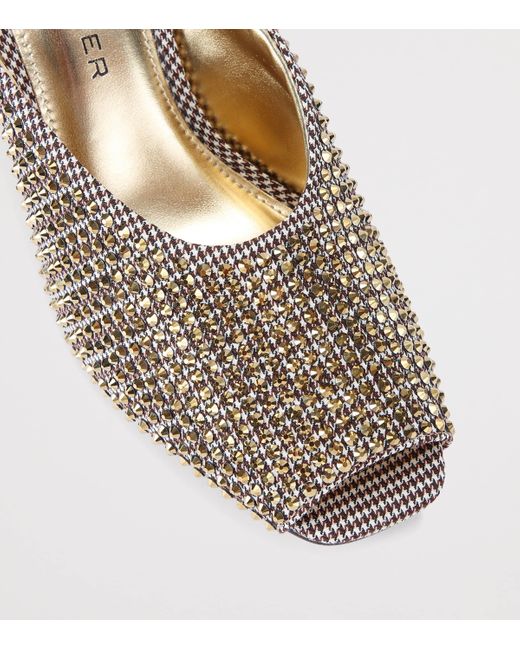 Kurt Geiger Natural Eagle Head Heeled Mules 60