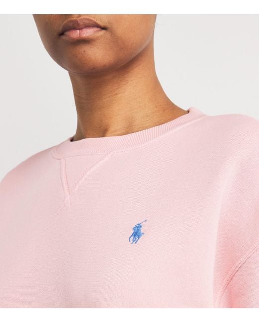 Polo Ralph Lauren Pink Cotton-Blend Polo Pony Sweatshirt