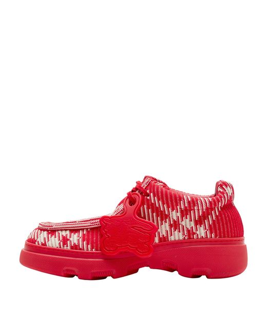 Burberry Red Check Creeper Shoes for men