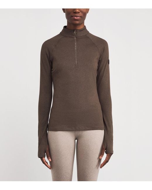 Varley Brown Always Warm Half-Zip Base Layer Top