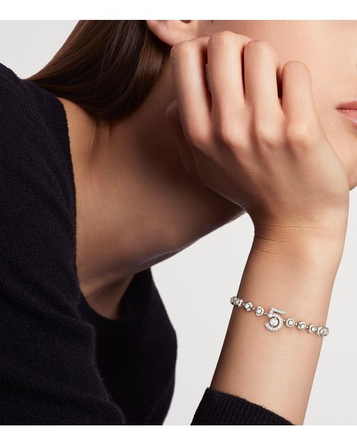 Chanel White And Diamond Eternal N°5 Diamond Line Bracelet