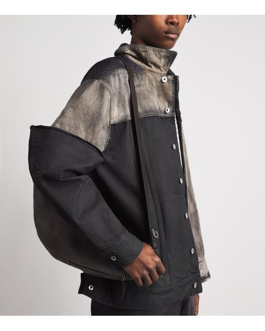 Rick Owens Gray Combo Worker Denim Jacket for men