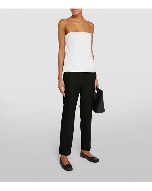 Carven Black Wool Straight Trousers