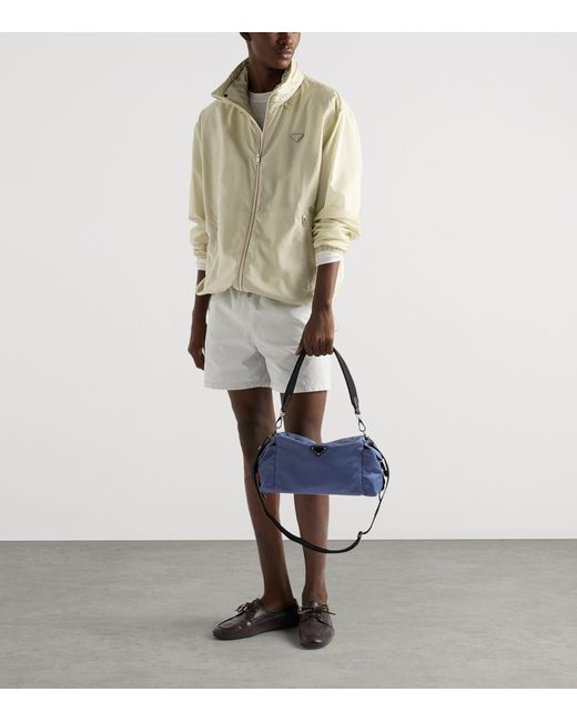 Prada Blue Re-Nylon-Leather Explore Messenger Bag for men