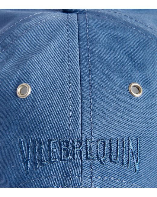 Vilebrequin Blue Embroidered Turtle Baseball Cap for men