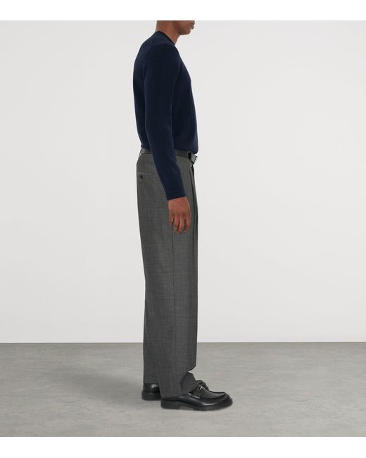 Burberry Blue Cashmere-Blend Ekd Slim Sweater for men