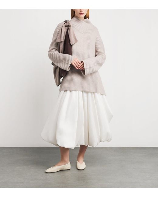 LeKasha White Organic Cashmere Lisboa Sweater