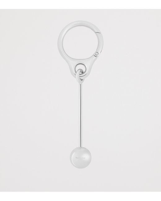 Loewe White Bar Pebble Keyring