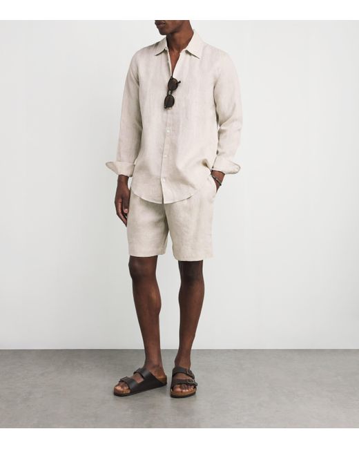 CHE White Linen Relaxed Shorts for men