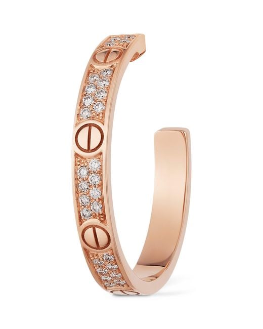 Cartier White And Diamond Love Hoop Earrings