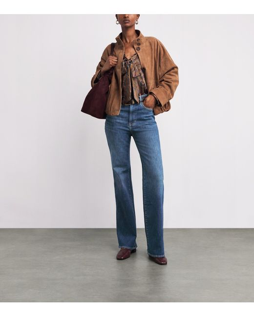 Veronica Beard Blue Crosbie Wide-Leg Jeans
