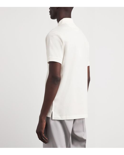 Paul Smith White Cotton Artist Stripe Polo Shirt for men