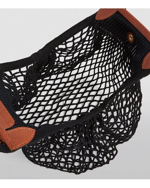 Longchamp Black Large Le Pliage Filet Mesh Bag
