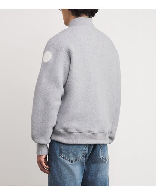 Canada Goose Gray Wool-Blend Hudson Bomber Jacket for men