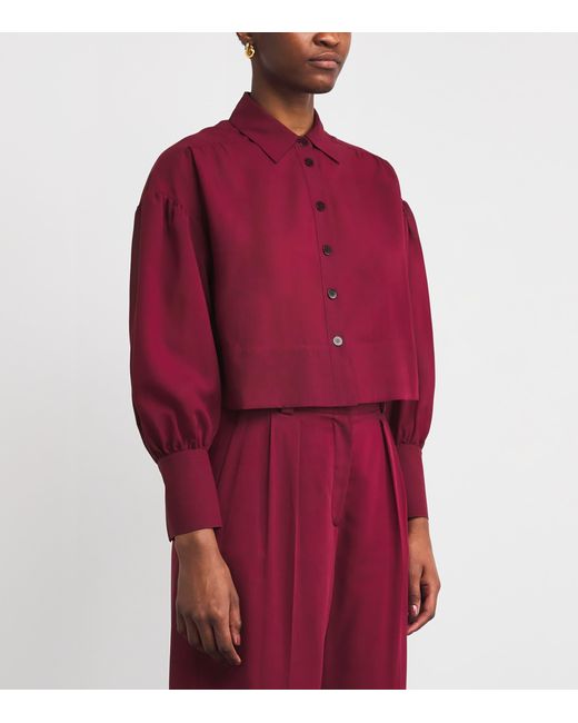 Joseph Red Wool Voile Anais Blouse