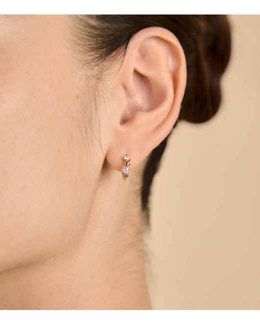 Astrid & Miyu Metallic Plated Heart Cluster Single Hoop Earring