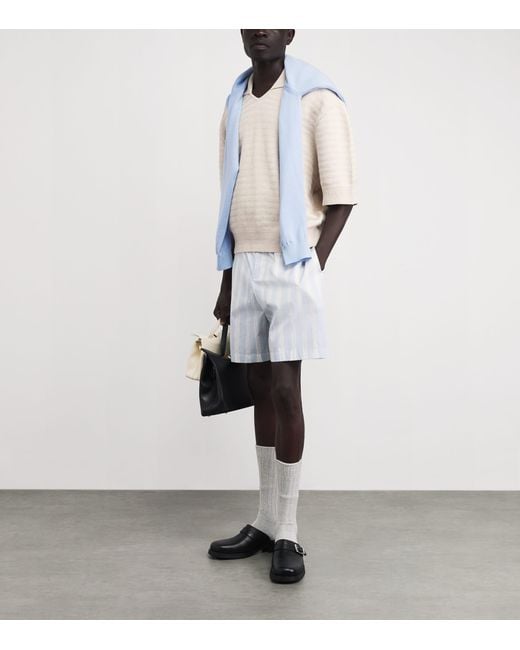 Jacquemus White Cotton-Silk Polo Shirt for men