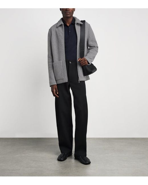 Barena Gray Wool-Blend Zip-Up Cardigan for men