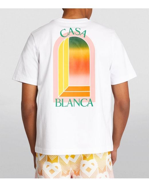 Casablancabrand White Cotton Arch-logo T-shirt for men