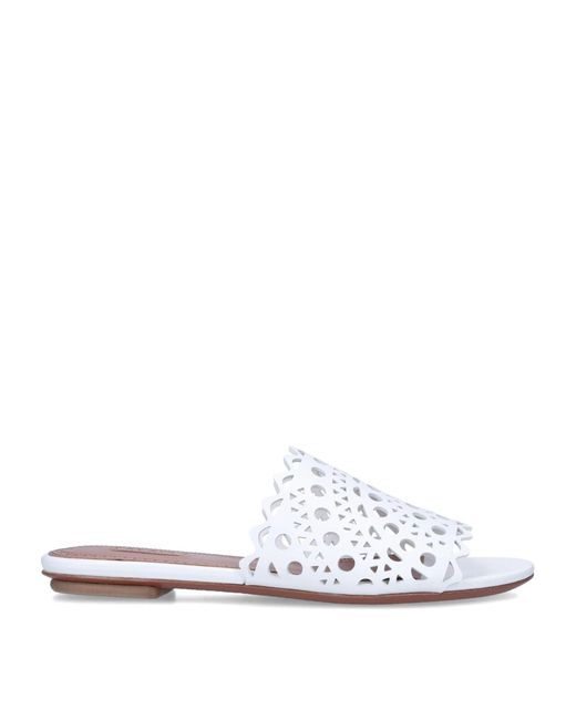 Alaïa White Leather Vienne Sandals