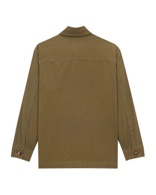 Saint Laurent Green Cotton-Linen Cassandre Overshirt for men