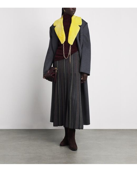 Gabriela Hearst Yellow Lambskin Demeter Coat Collar
