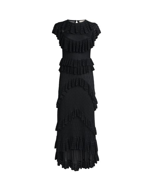 Ulla Johnson Black Ruffled Magnolia Maxi Dress