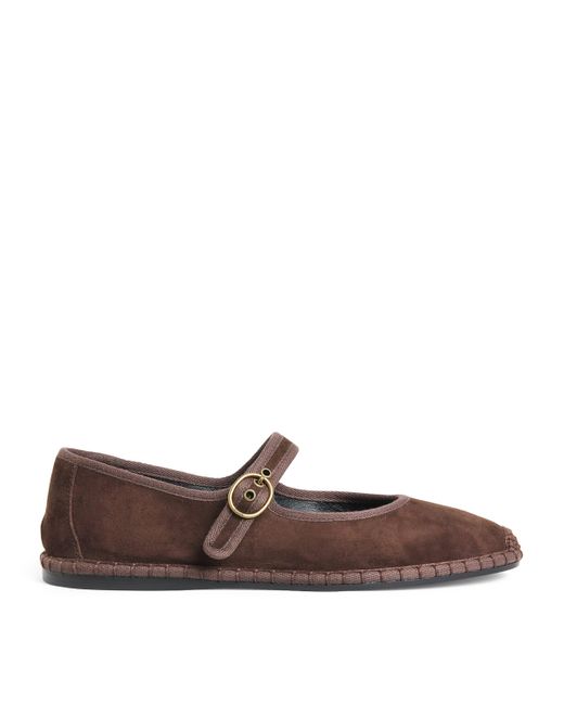 Polo Ralph Lauren Brown Suede Mary Jane Flats