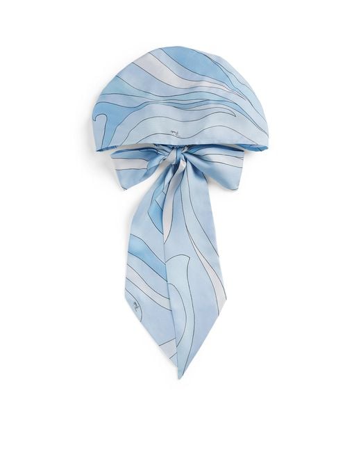 Emilio Pucci Blue Silk Hat Bandana